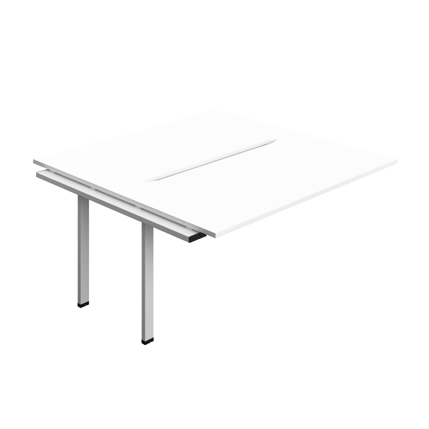 Synergy Bench Extension with Cut Out: 2 Person (FSC) : 1600 | 800 | White/Silver