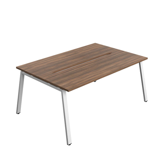 Synergy Bench with Cut Out: 2 Person (FSC) : A-Frame Leg : 1800 | 600 | Dark Walnut/White