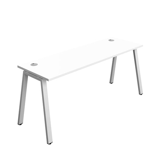 Synergy Bench with Cable Ports: 1 Person (FSC) : A-Frame Leg : 1800 | 600 | White/Silver