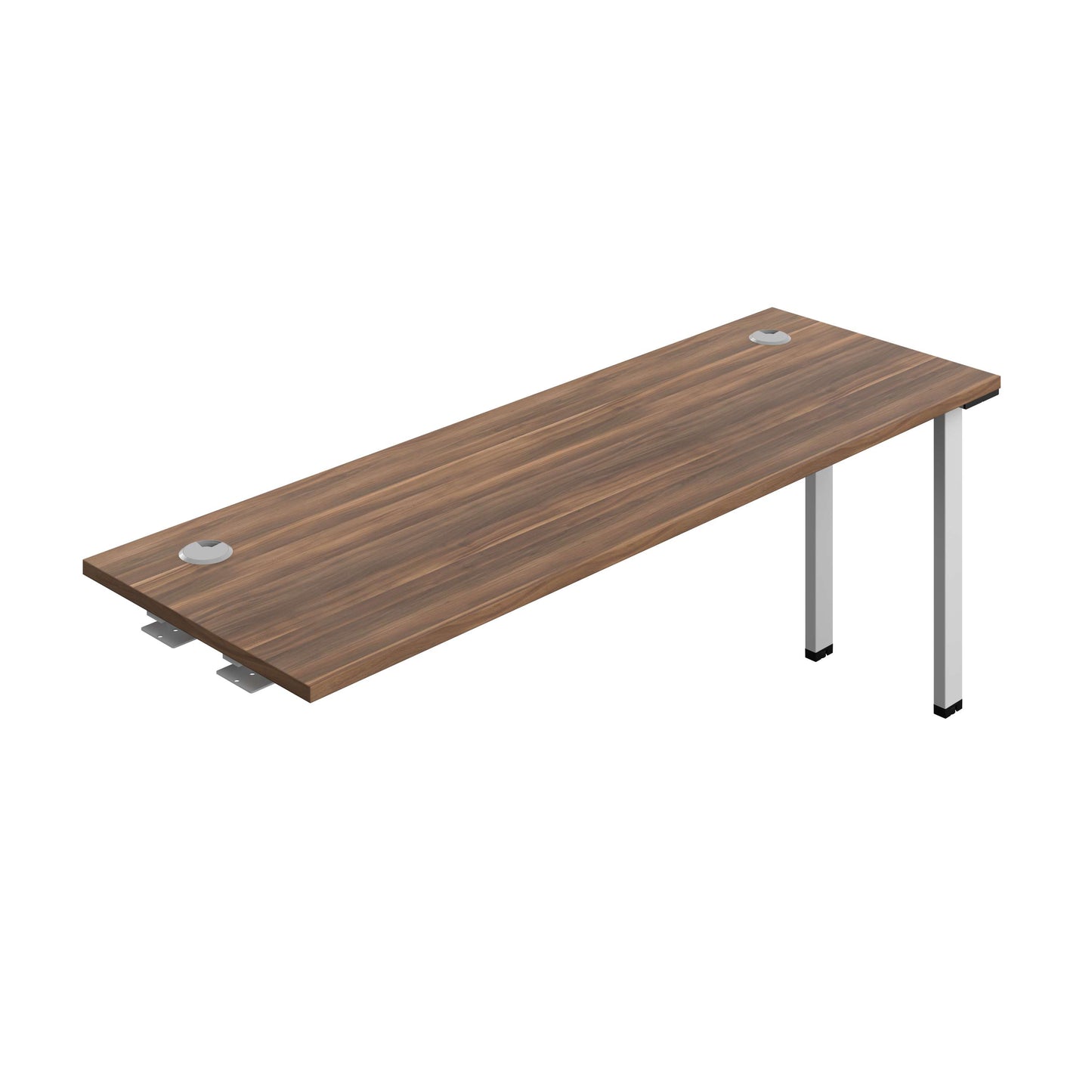 Synergy Bench Extension with Cable Ports: 1 Person (FSC) : 1800 | 600 | Dark Walnut/Silver