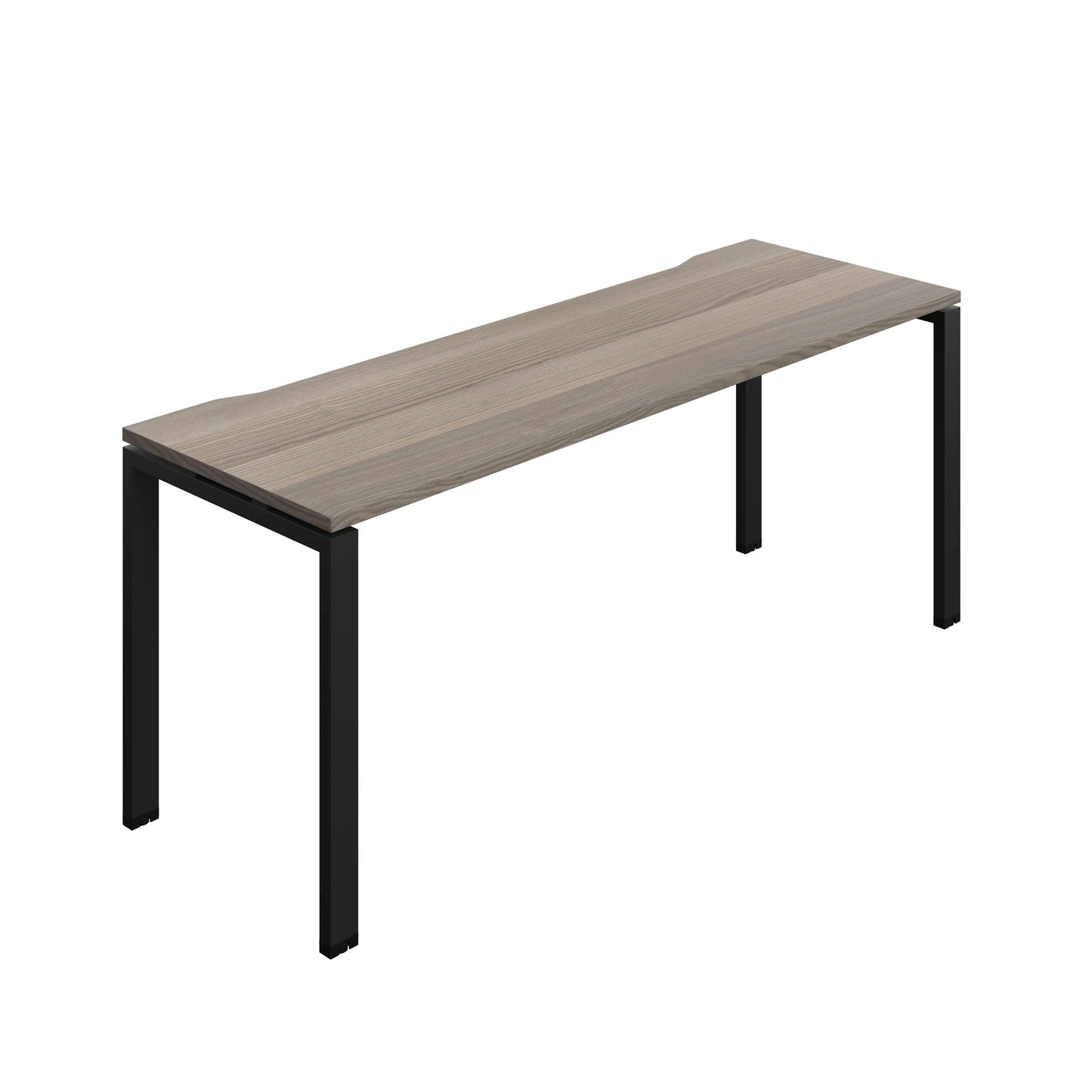 Synergy Bench with Cut Out: 1 Person (FSC) : Goal Post Leg : 1800 | 700 | Grey Oak/Black