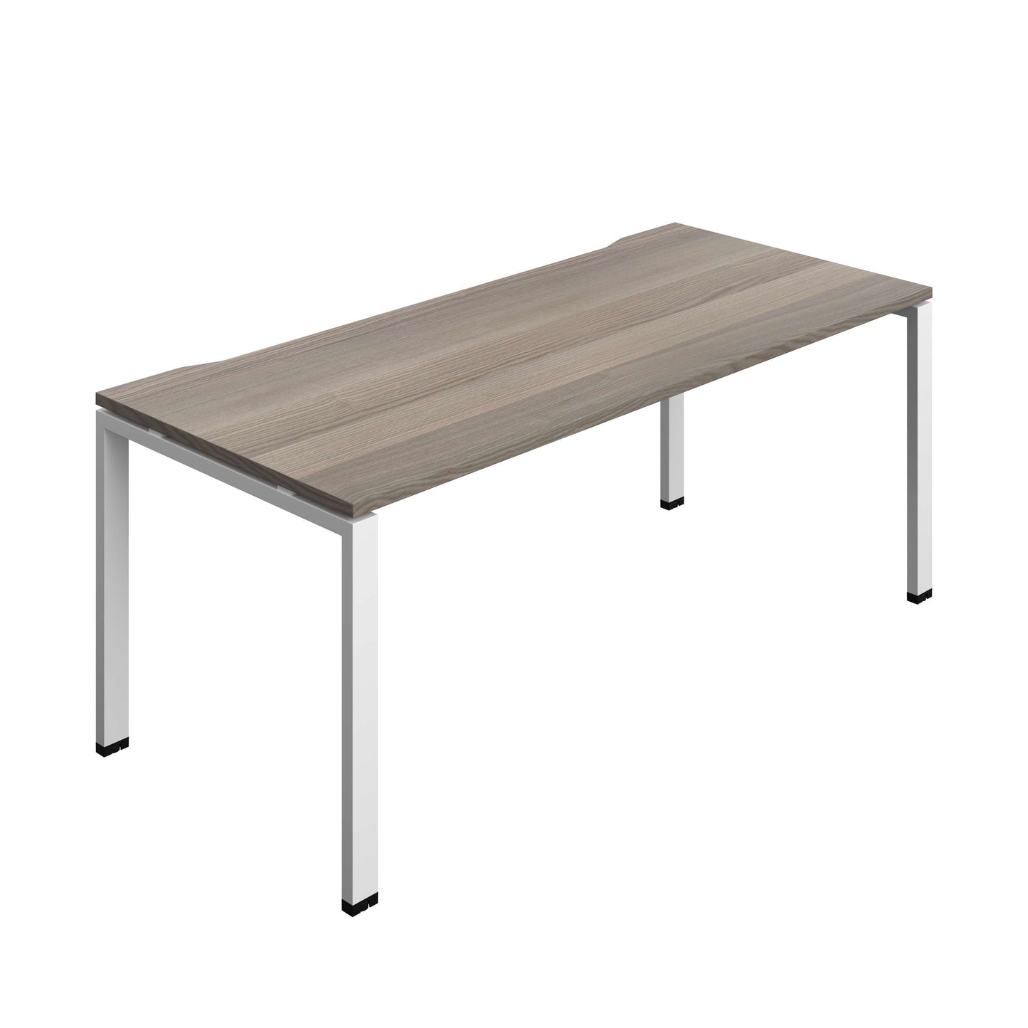 Synergy Bench with Cut Out: 1 Person (FSC) : Goal Post Leg : 1800 | 800 | Grey Oak/White