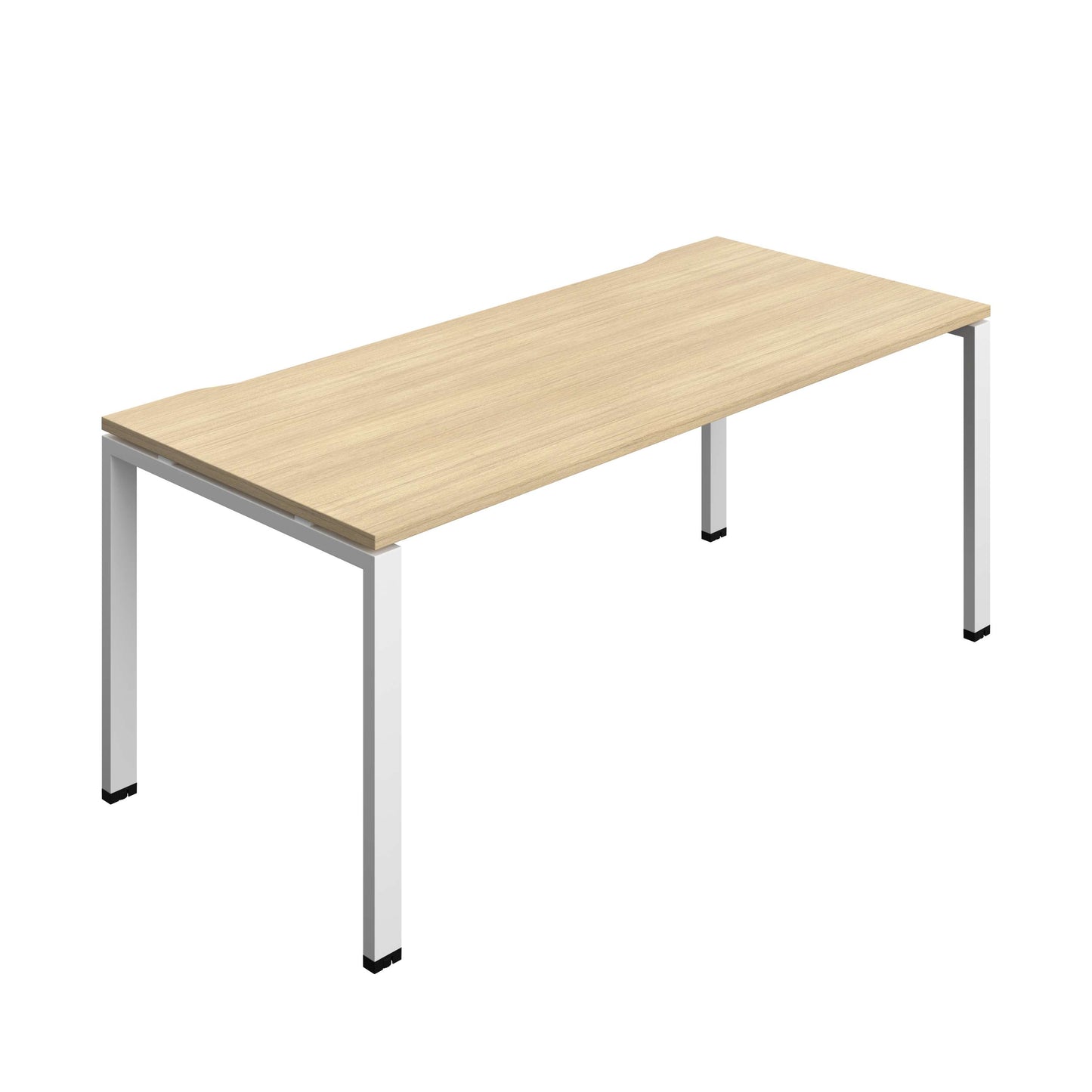 Synergy Bench with Cut Out: 1 Person (FSC) : Goal Post Leg : 1800 | 800 | Nova Oak/White