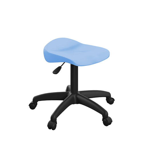 Titan Swivel Junior Stool with Plastic Base and Castors | Size 5-6 | Sky Blue/Black