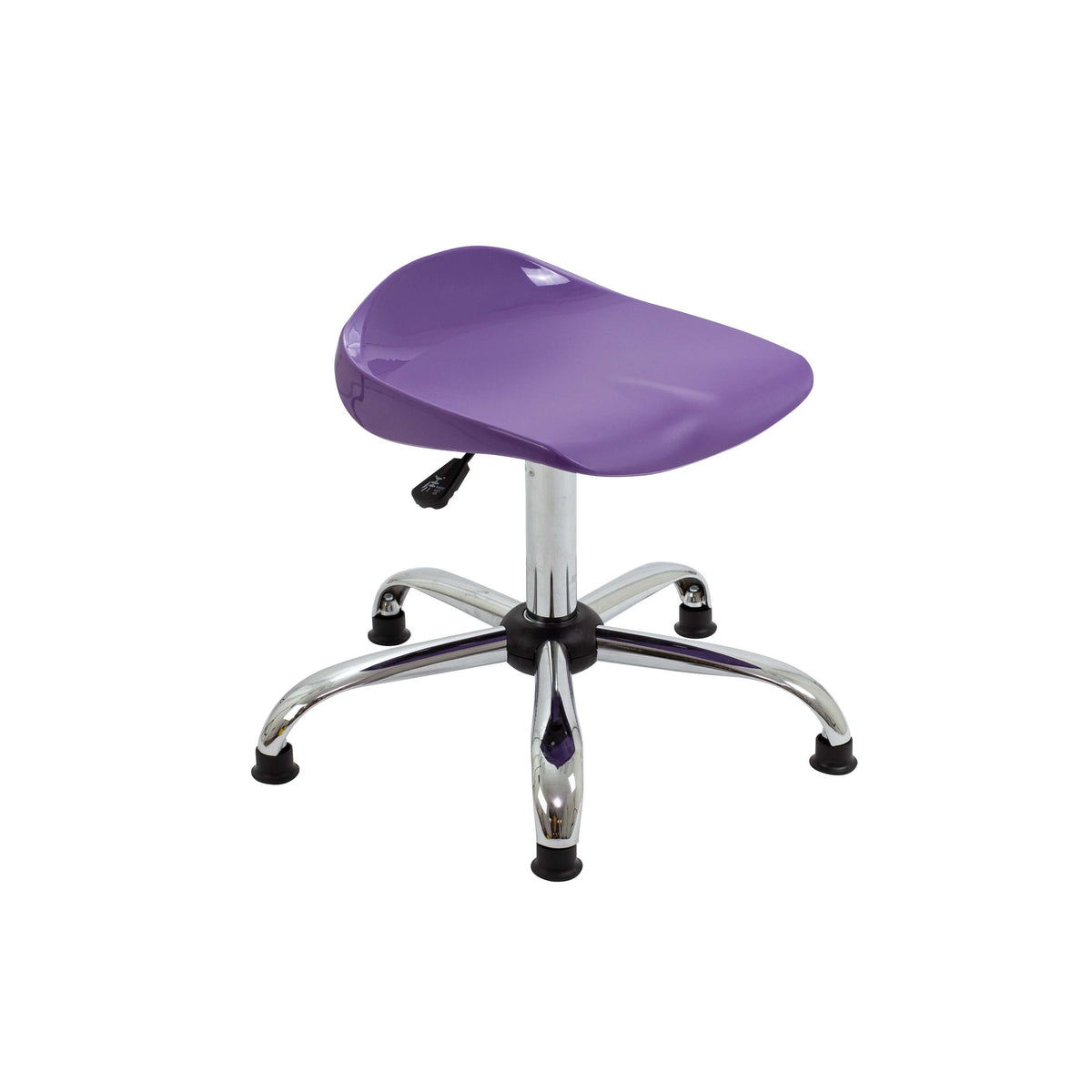 Titan Swivel Senior Stool with Chrome Base and Glides | Size 5-6 | Purple/Chrome