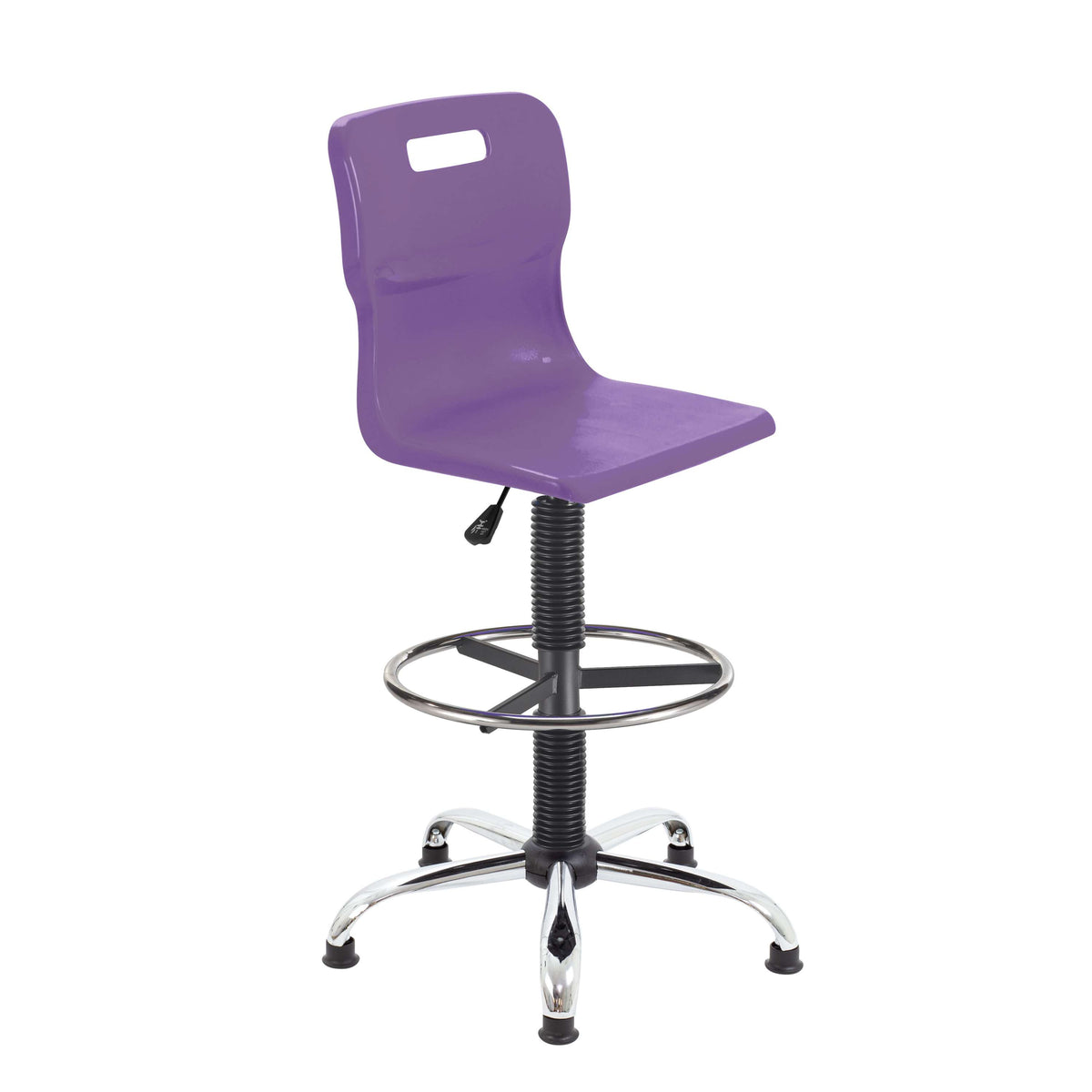 Titan Swivel Senior Chair with Chrome Base, Castors and D-Kit | Size 5-6 | Fixed D-Kit | Purple/Chrome