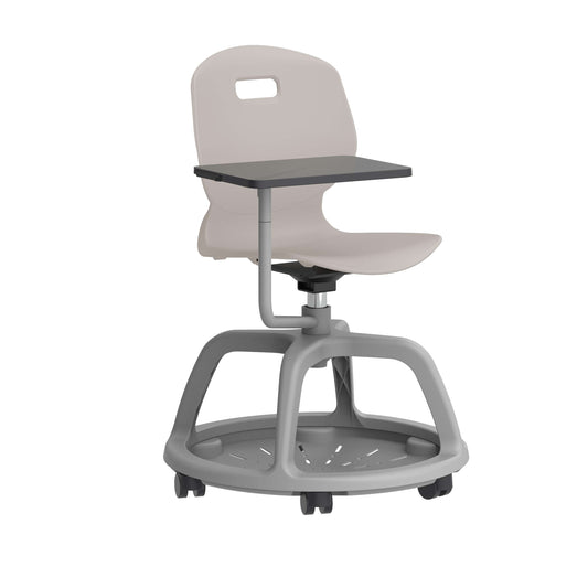 Titan Arc Community Swivel Chair with Arm Tablet | Grey