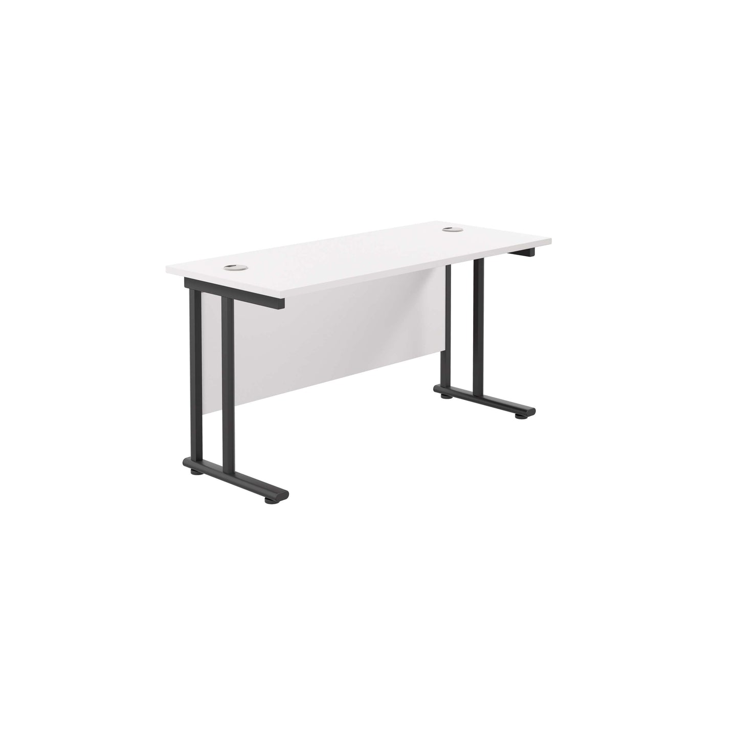 Twin Upright Rectangular Desk: 600mm Deep (FSC) | 1200X600 | White/Black