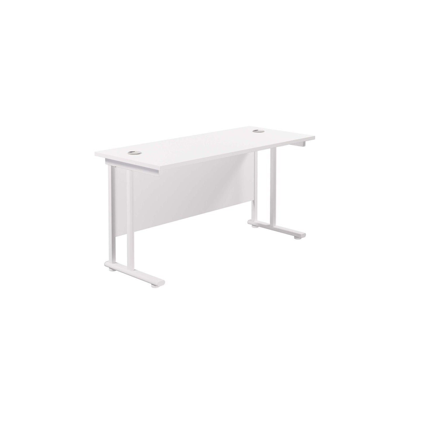 Twin Upright Rectangular Desk: 600mm Deep (FSC) | 1200X600 | White/White