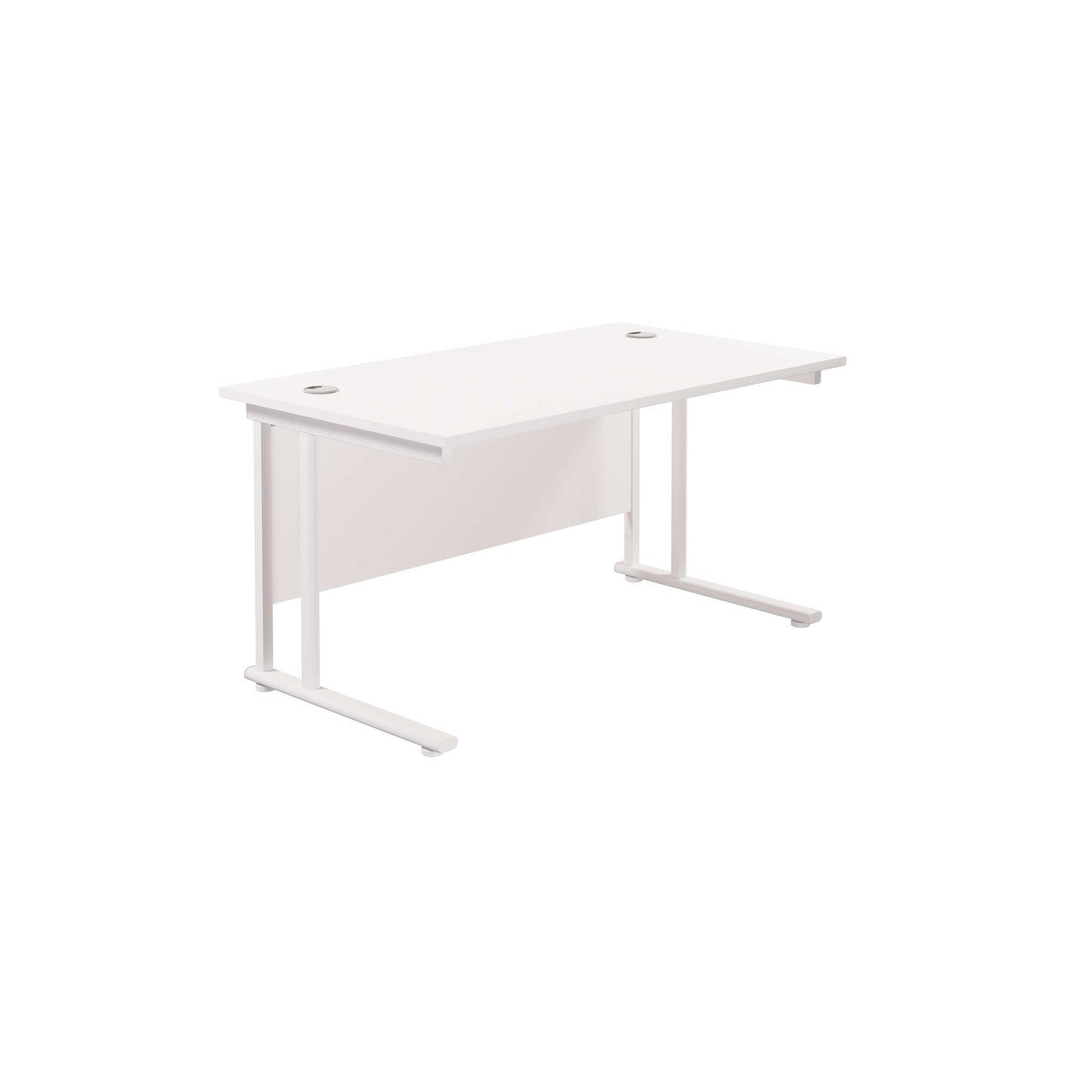 Twin Upright Rectangular Desk: 800mm Deep (FSC) | 1400X800 | White/White