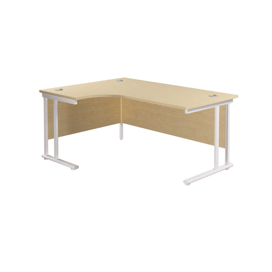 Twin Upright Left Hand Radial Desk (FSC) | 1600X1200 | Maple/White