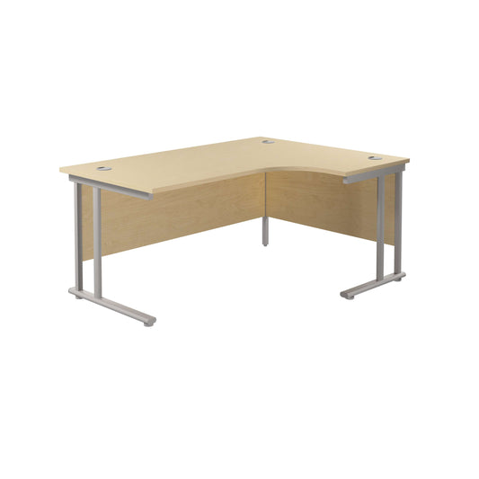 Twin Upright Right Hand Radial Desk (FSC) | 1600X1200 | Maple/Silver