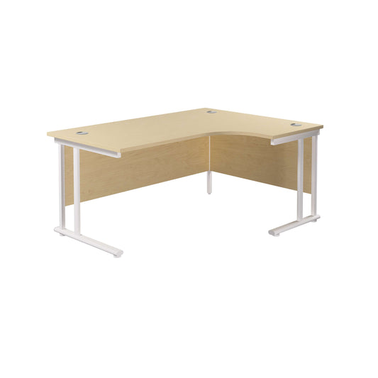 Twin Upright Right Hand Radial Desk (FSC) | 1600X1200 | Maple/White