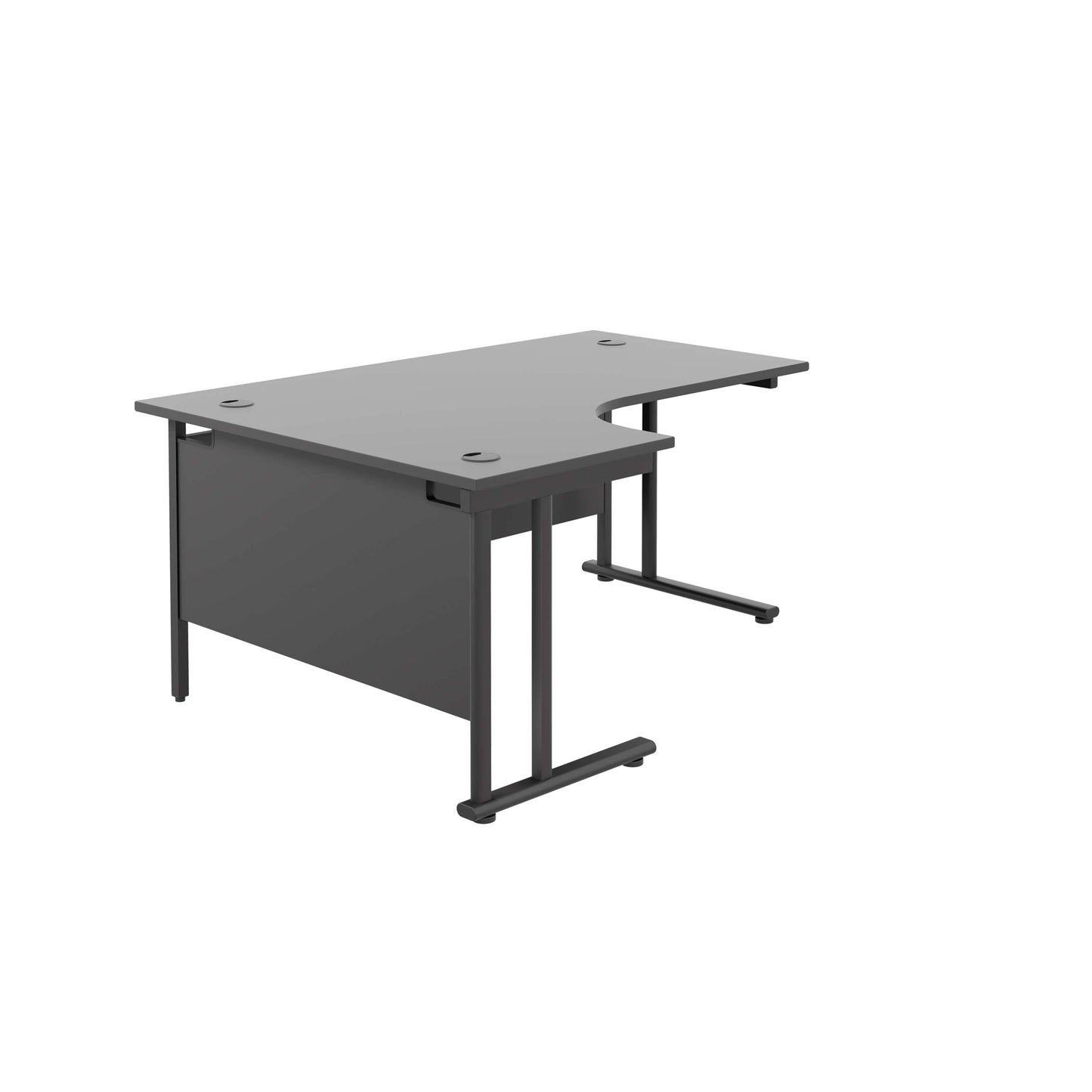 Twin Upright Left Hand Radial Desk (FSC) | 1800X1200 | Black/Black