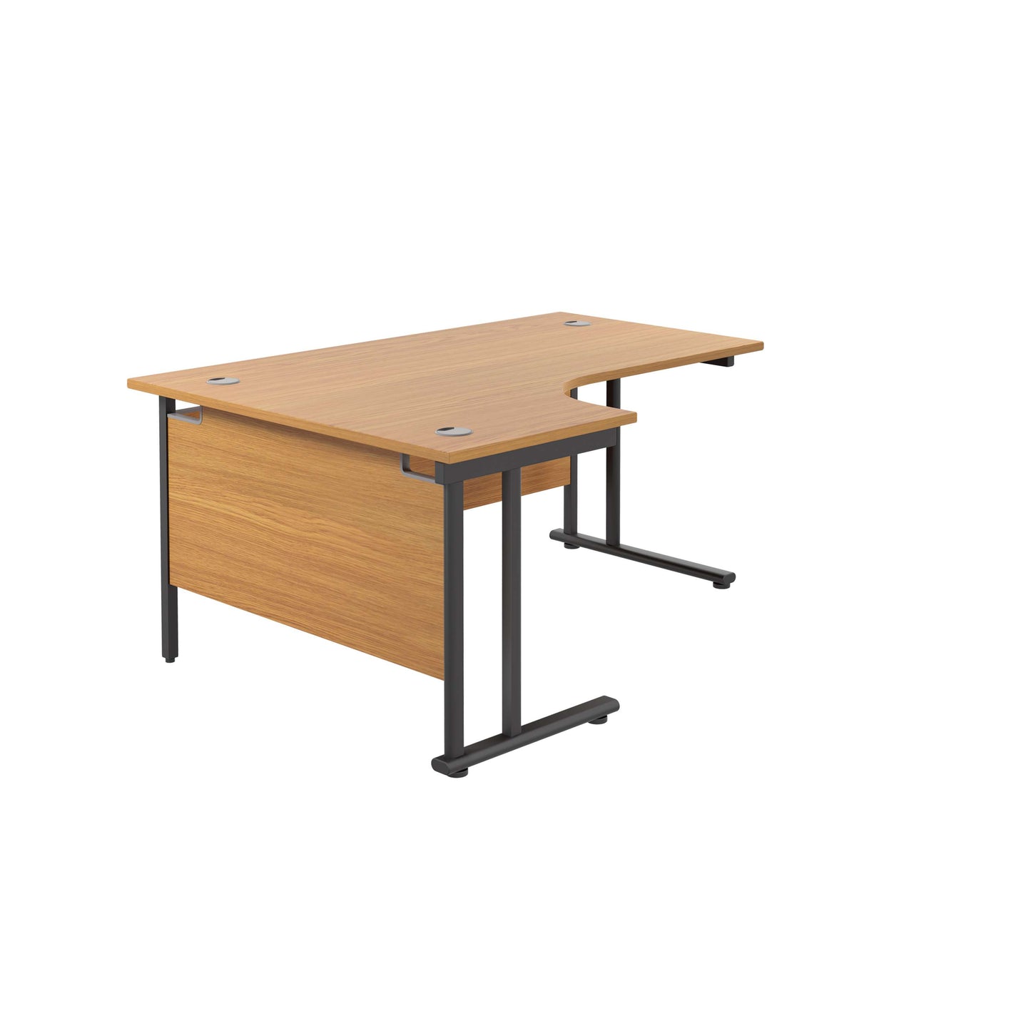 Twin Upright Left Hand Radial Desk (FSC) | 1800X1200 | Nova Oak/Black
