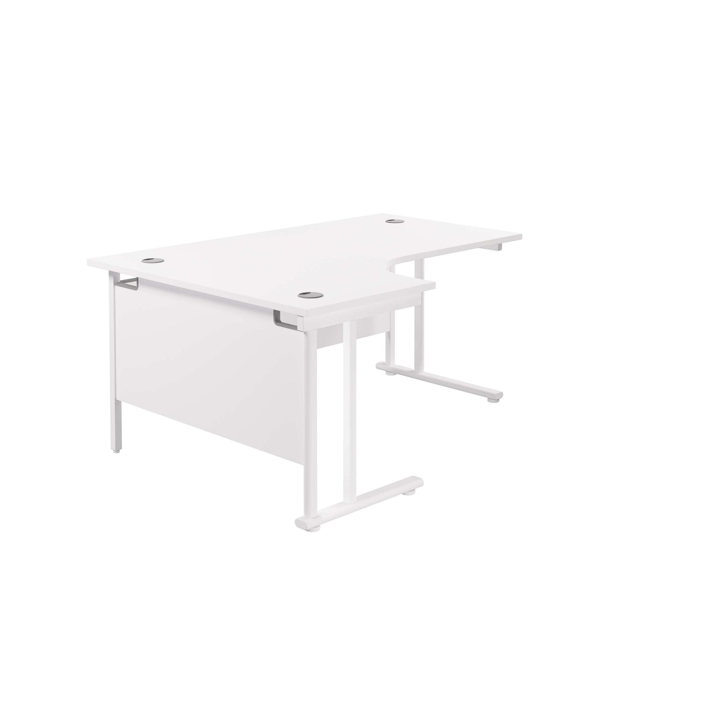 Twin Upright Left Hand Radial Desk (FSC) | 1800X1200 | White/White