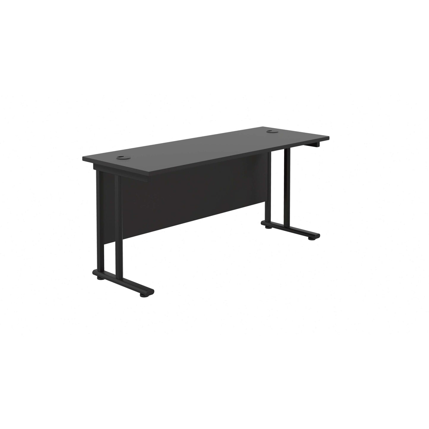 Twin Upright Rectangular Desk: 600mm Deep (FSC) | 1800X600 | Black/Black