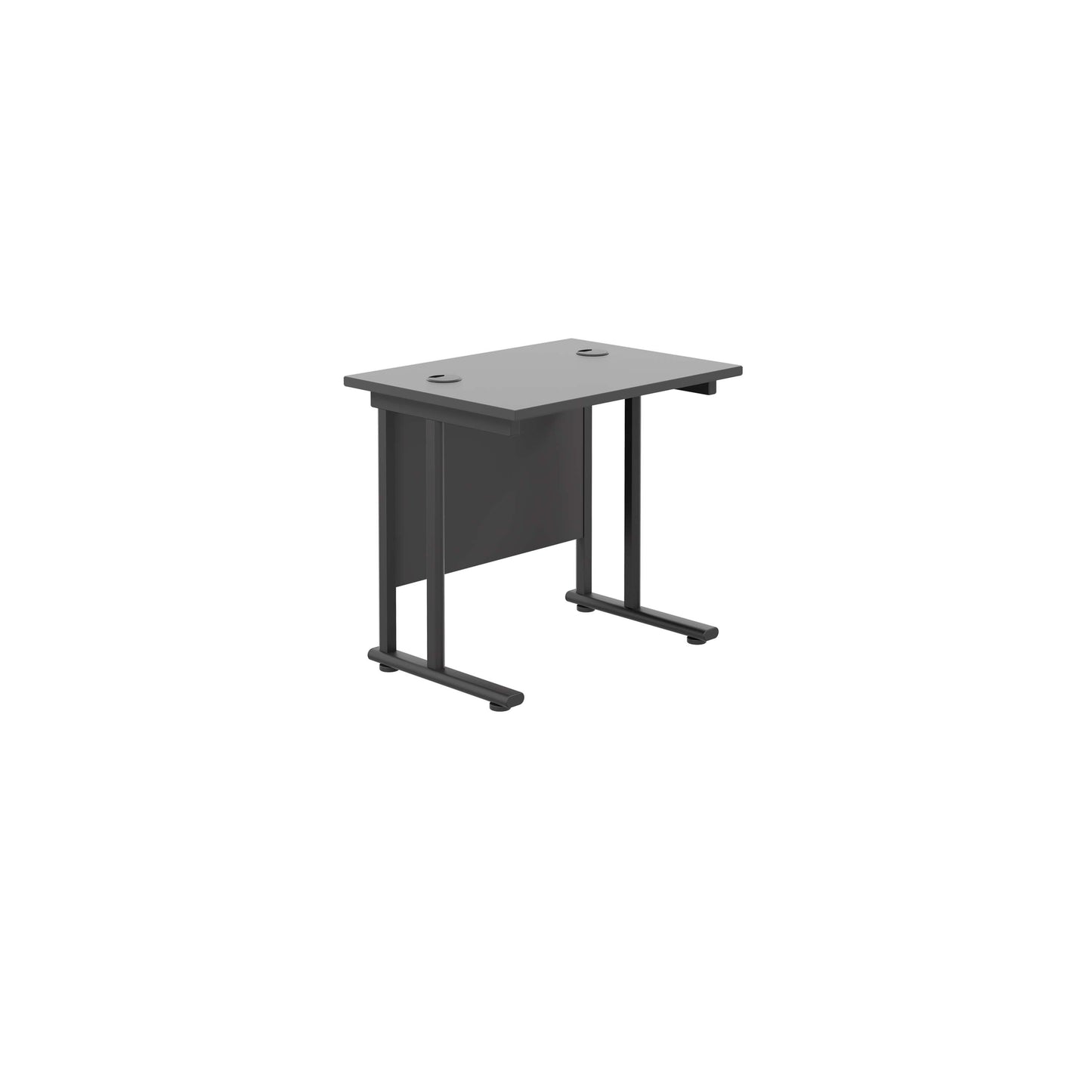 Twin Upright Rectangular Desk: 600mm Deep (FSC) | 800X600 | Black/Black