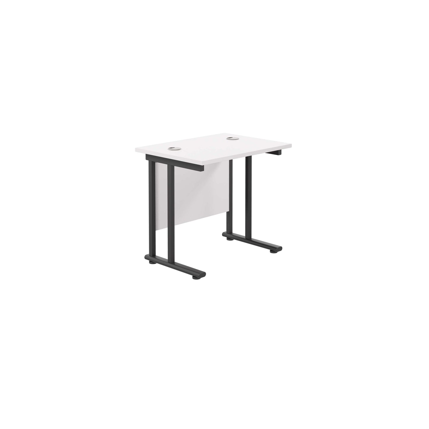 Twin Upright Rectangular Desk: 600mm Deep (FSC) | 800X600 | White/Black