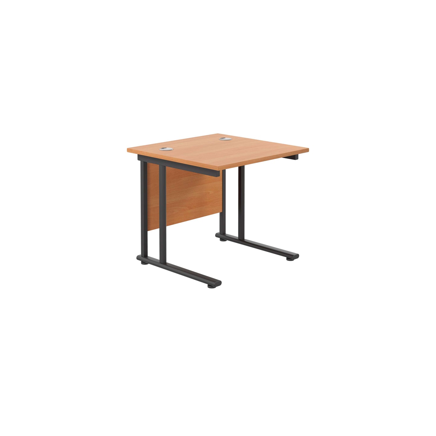Twin Upright Rectangular Desk: 800mm Deep (FSC) | 800X800 | Beech/Black