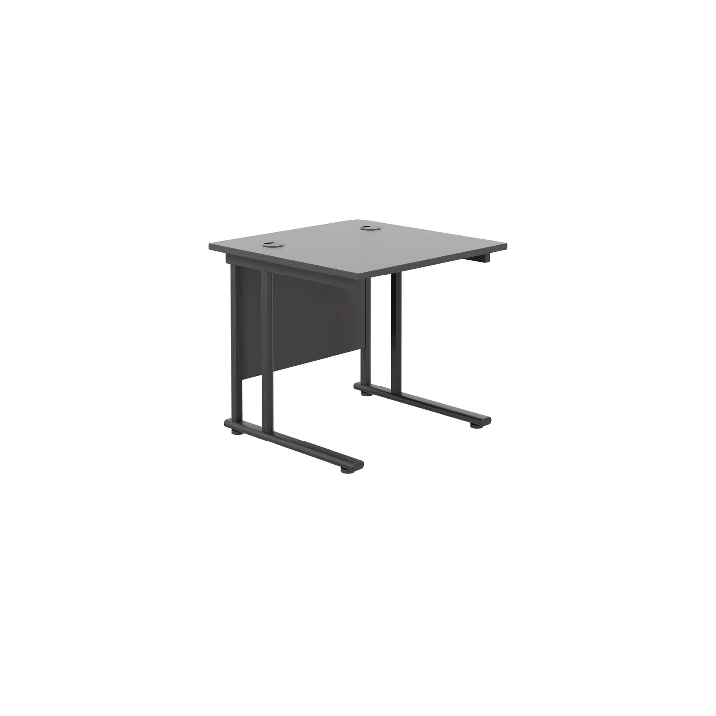 Twin Upright Rectangular Desk: 800mm Deep (FSC) | 800X800 | Black/Black