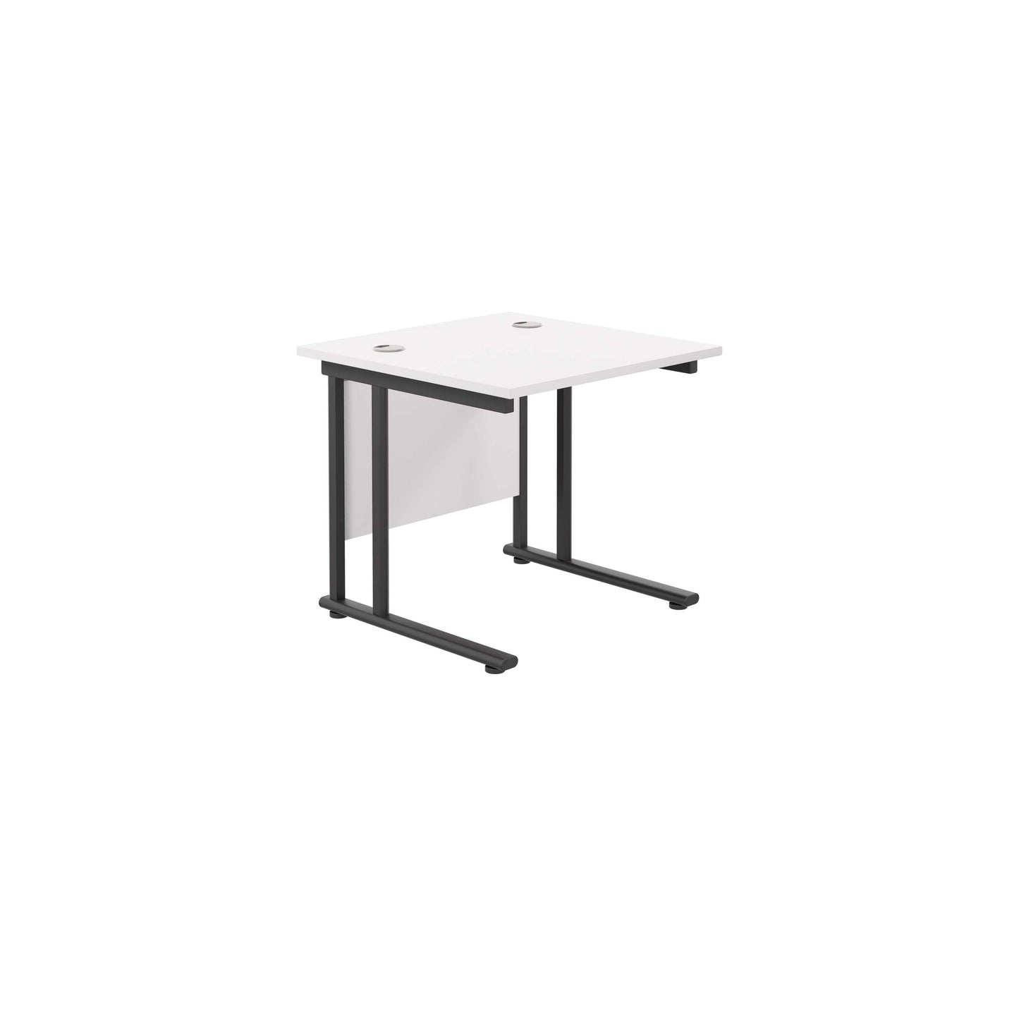 Twin Upright Rectangular Desk: 800mm Deep (FSC) | 800X800 | White/Black