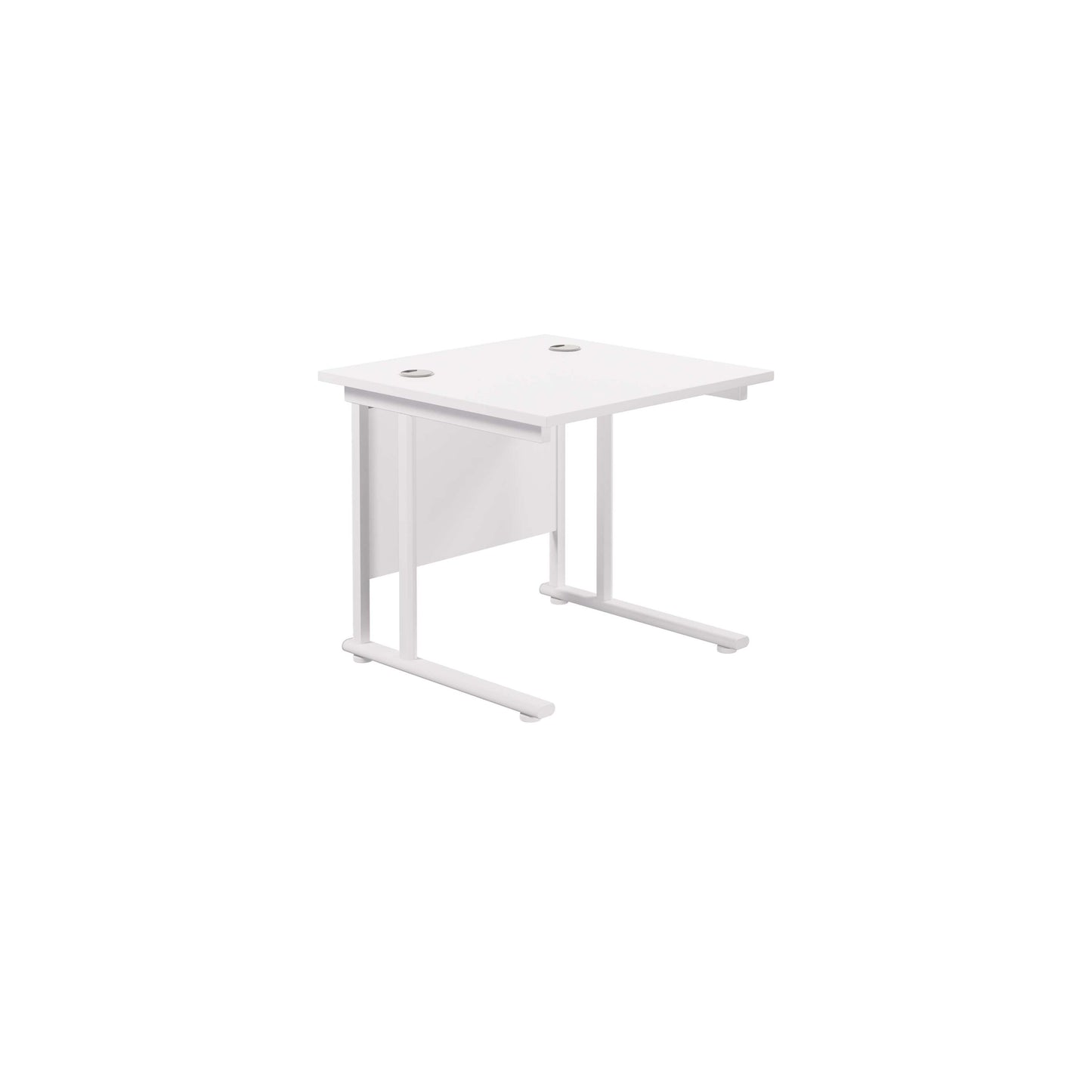 Twin Upright Rectangular Desk: 800mm Deep (FSC) | 800X800 | White/White