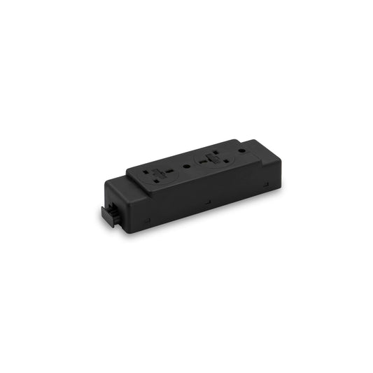 Under Desk Power Module | 2 x UK Power Sockets | Black