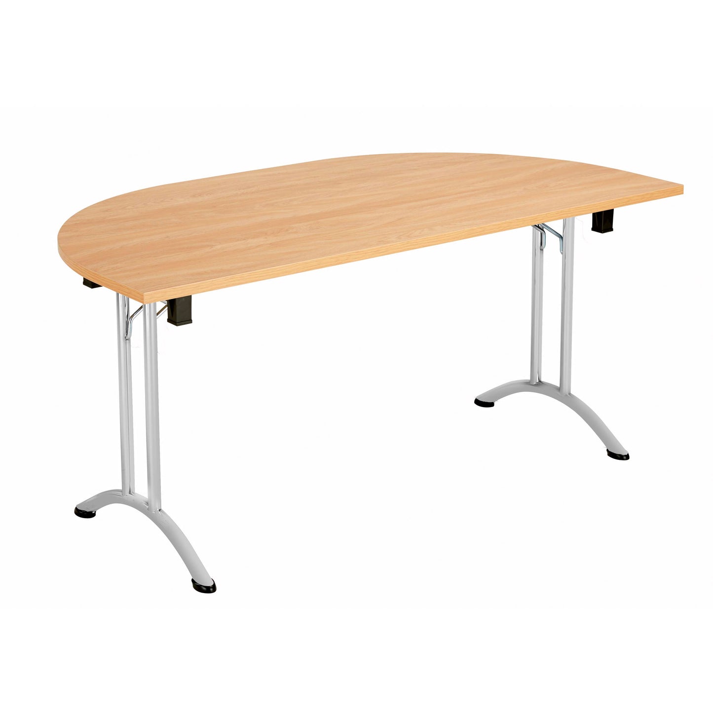 One Union D-End Folding Table (FSC) | 1600 X 800 | Beech/Silver